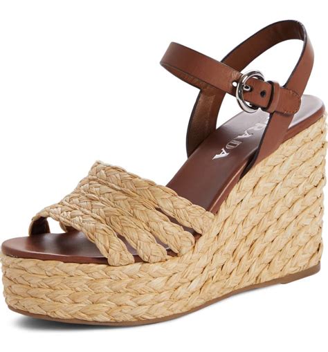 prada espadrilles on sale|Prada espadrille wedges.